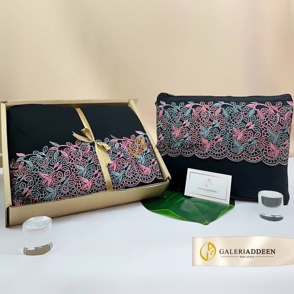 telekung maryam black pink telekung maryam black pink_galeriaddeen