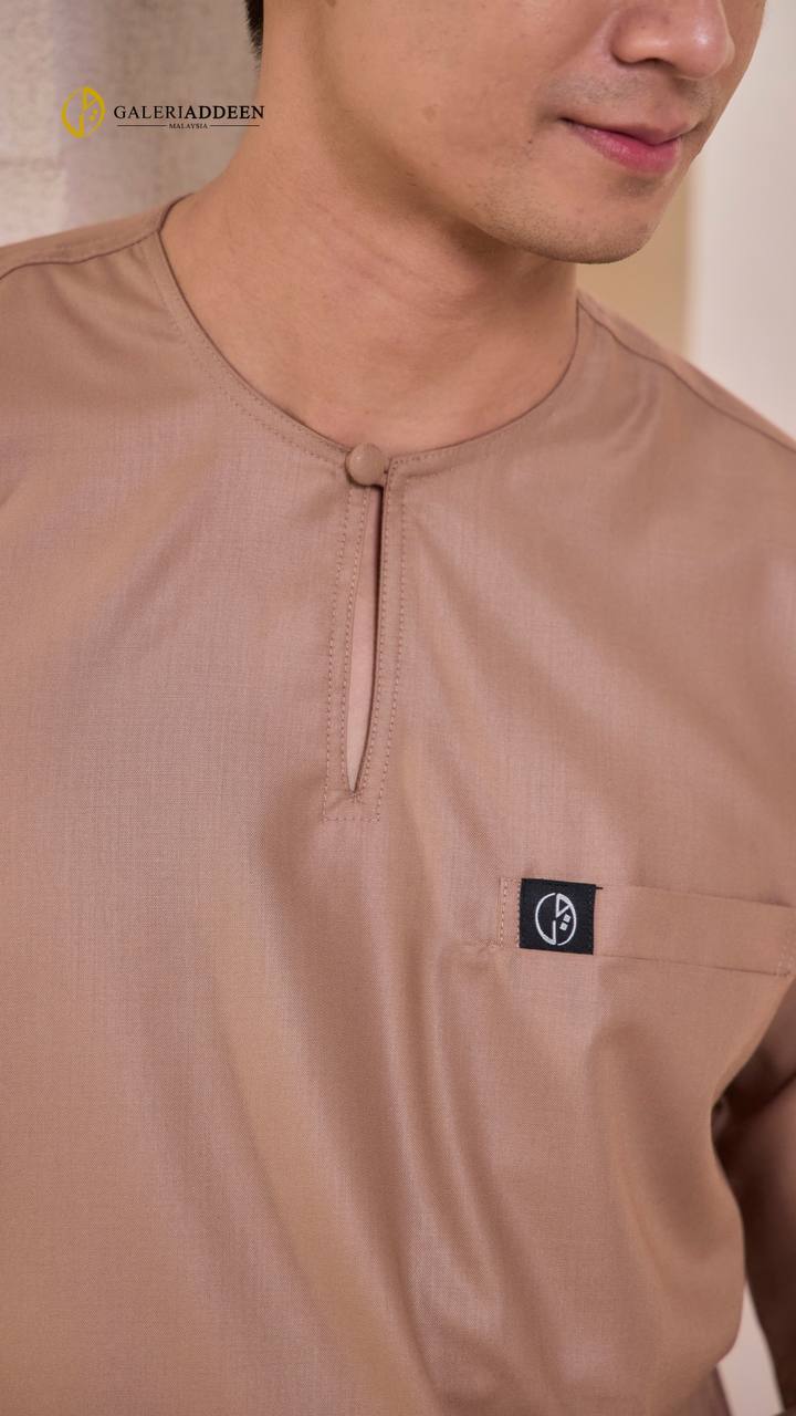 Kurta Ayden in mocha button deets kurta_bygaleriaddeen