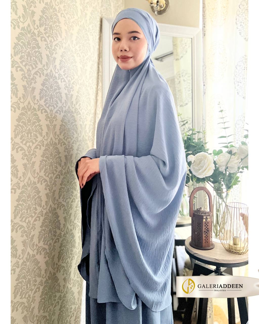 telekung camille in sky blue ikat luar telekungcamille_bygaleriaddeen