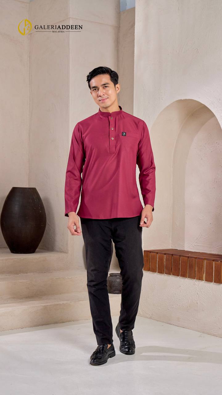 kurta emeer maroon full kurtaemeer_bygaleriaddeen