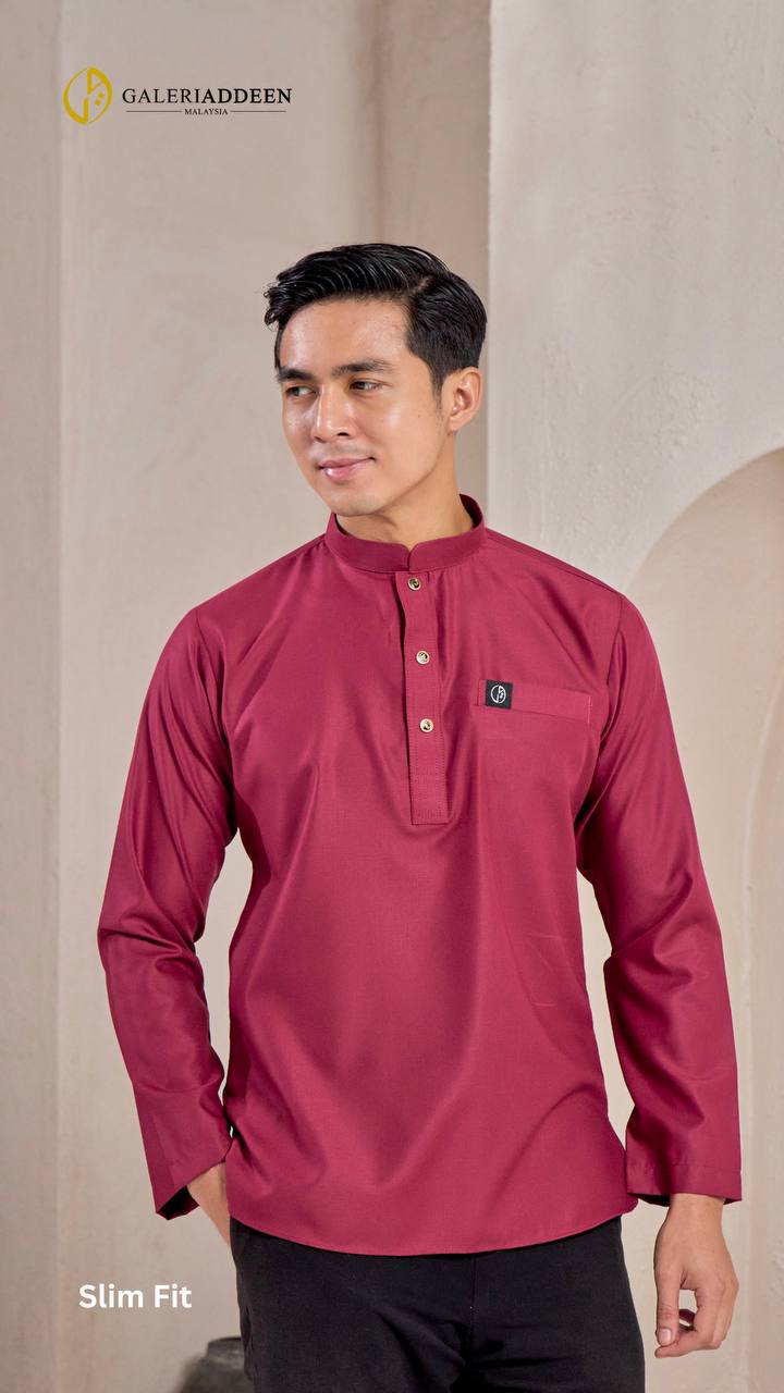 kurta emeer maroon slim fit kurtaemeer_bygaleriaddeen