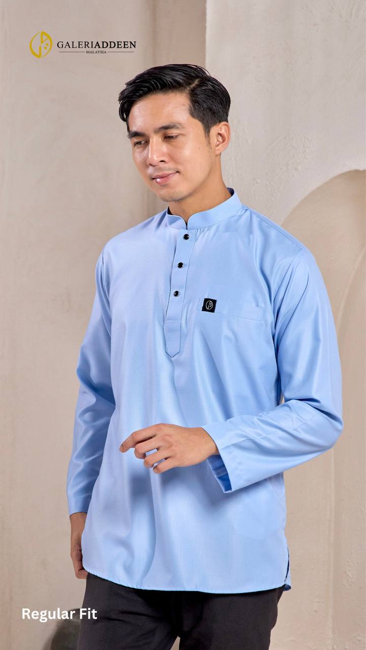 Kurta umair baby blue regular fit kurtaumair_bygaleriaddeen