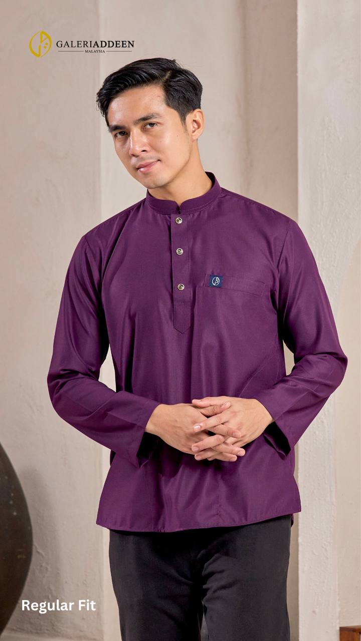 Kurta umair dark purple regular fit kurtaumair_bygaleriaddeen