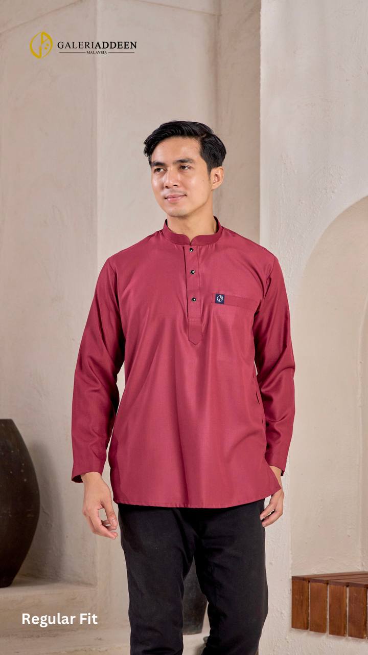 Kurta umair maroon regular fit kurtaumair_bygaleriaddeen