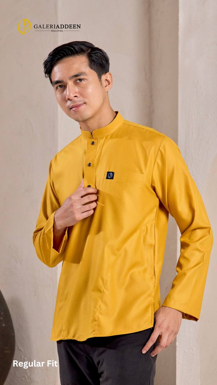 Kurta umair mustard regular fit kurtaumair_bygaleriaddeen
