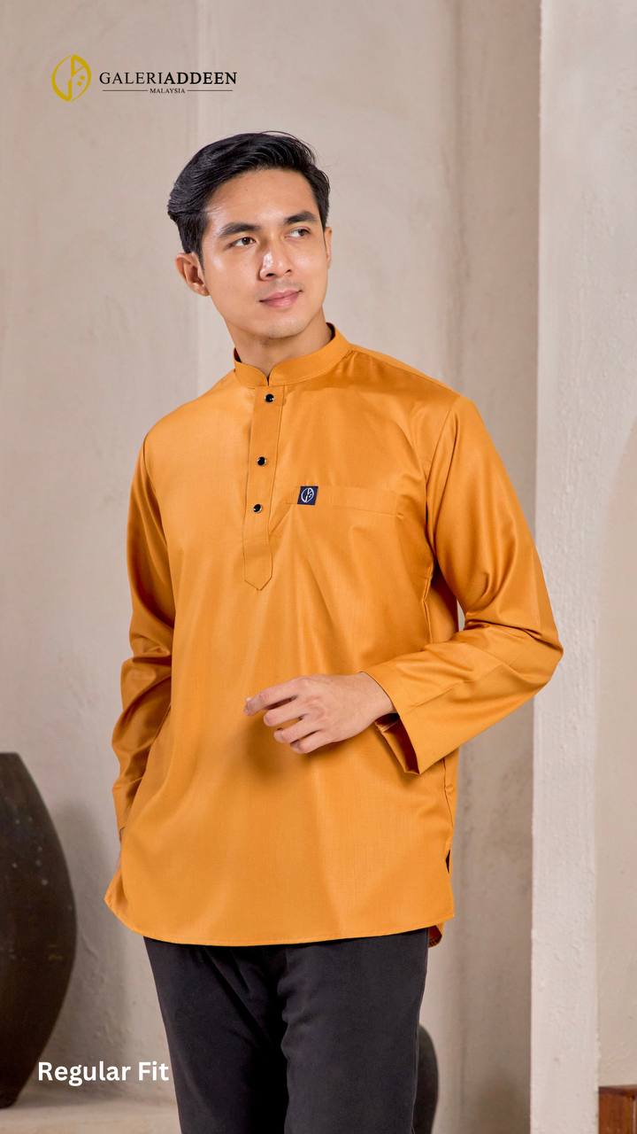 Kurta umair orange regular fit kurtaumair_bygaleriaddeen