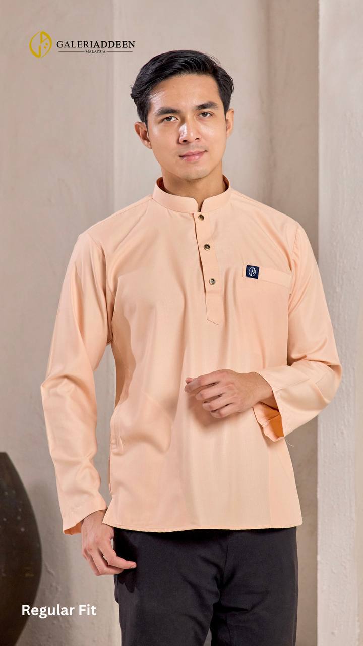 Kurta umair peach regular fit kurtaumair_bygaleriaddeen