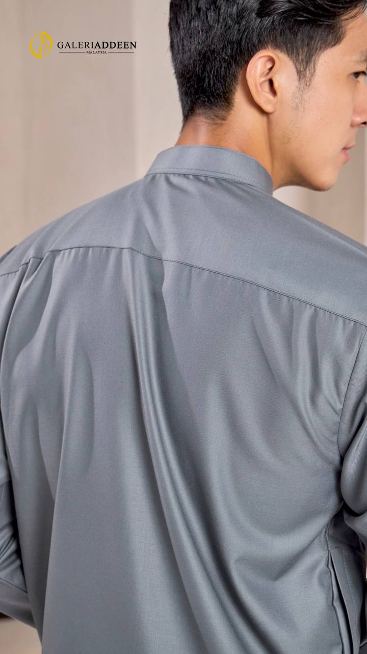Kurta umair silver grey back design kurtaumair_bygaleriaddeen