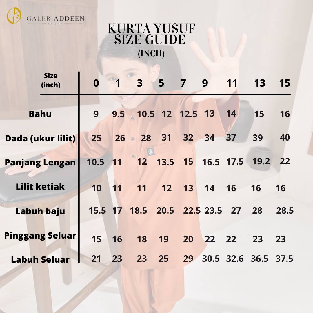 kurta yusuf size chart kurtayusuf_bygaleriaddeen