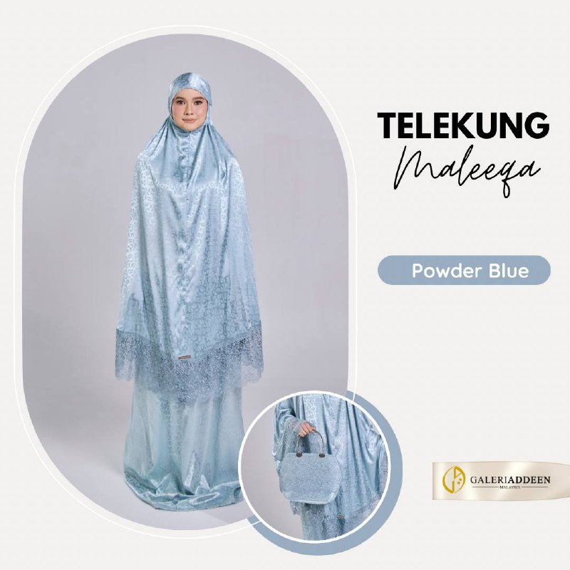 Telekung maleeqa in powder blue (cover) telekungmaleeqa_bygaleriaddeen