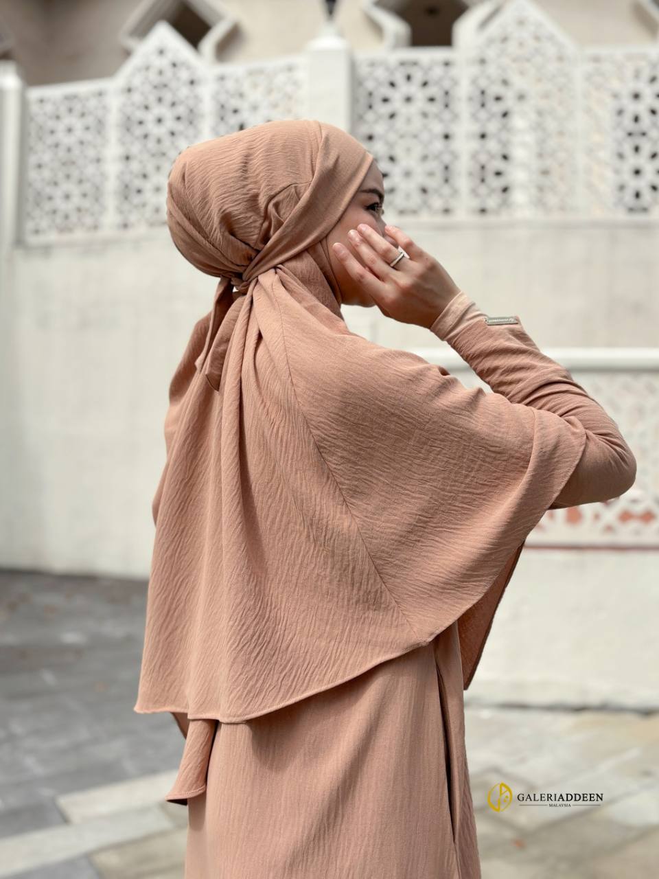ilmira set light brown khimar tieback ilmiraumrahset_bygaleriaddeen