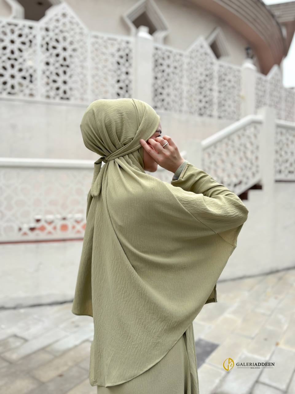 ilmira set matcha khimar tie back ilmiraumrahset_bygaleriaddeen