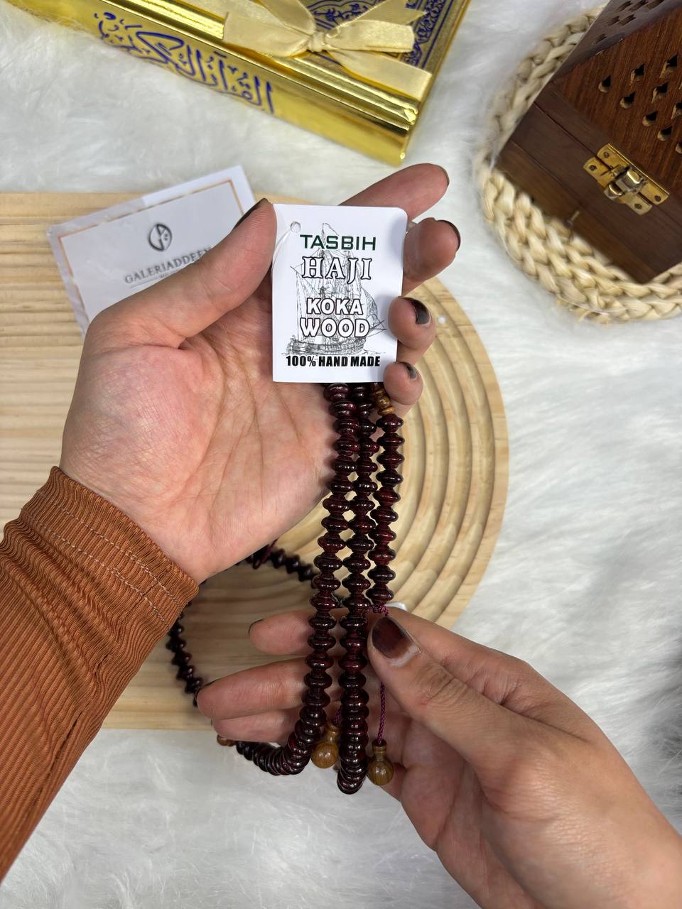 tasbih haji kayu koka 99 beads 7mm k20 closeup tasbihkayukoka_bygaleriaddeen