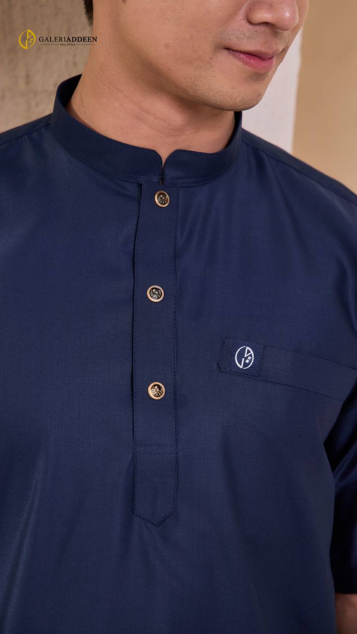 rizq 2.0 navy blue button deets kurtarizq_bygaleriaddeen