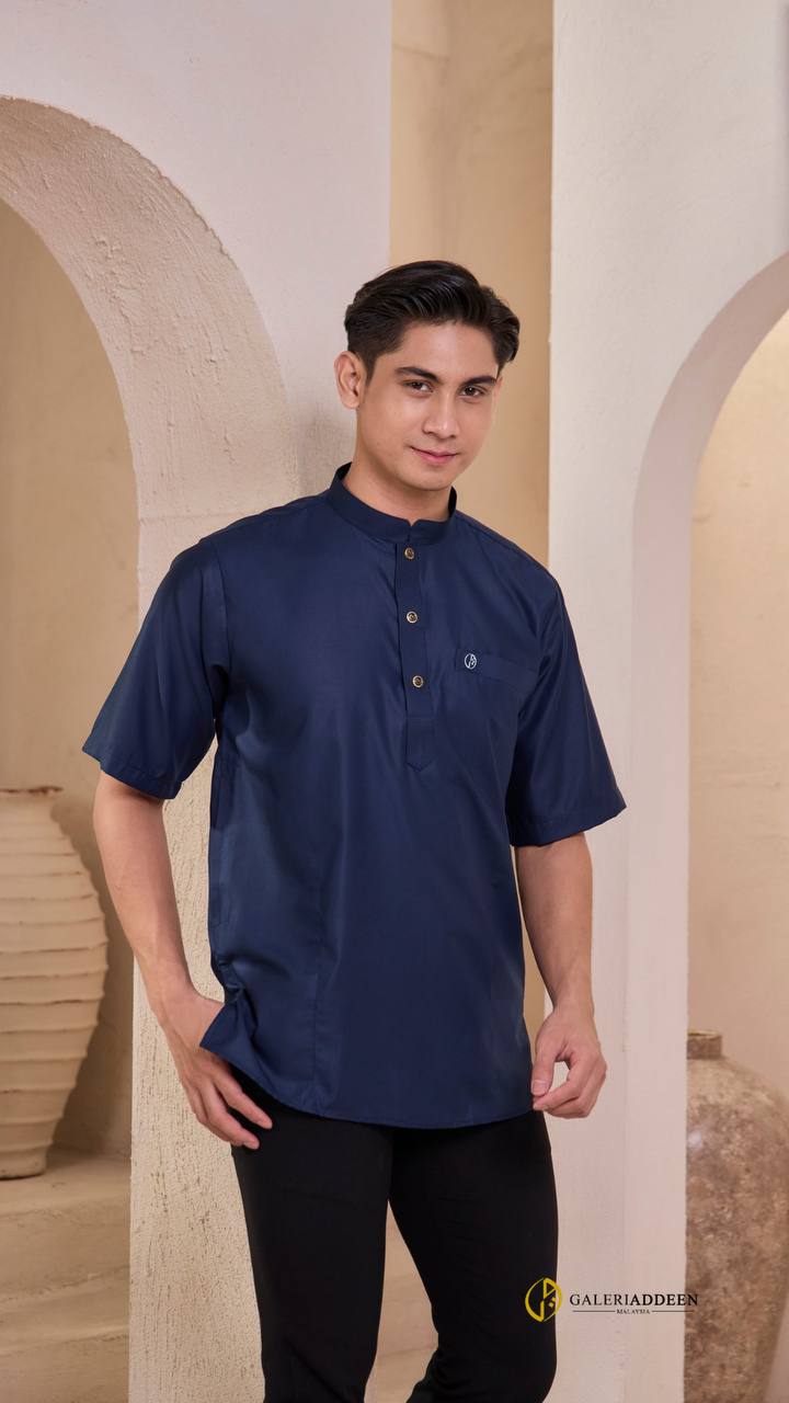 rizq 2.0 navy blue pocket half kurtarizq_bygaleriaddeen