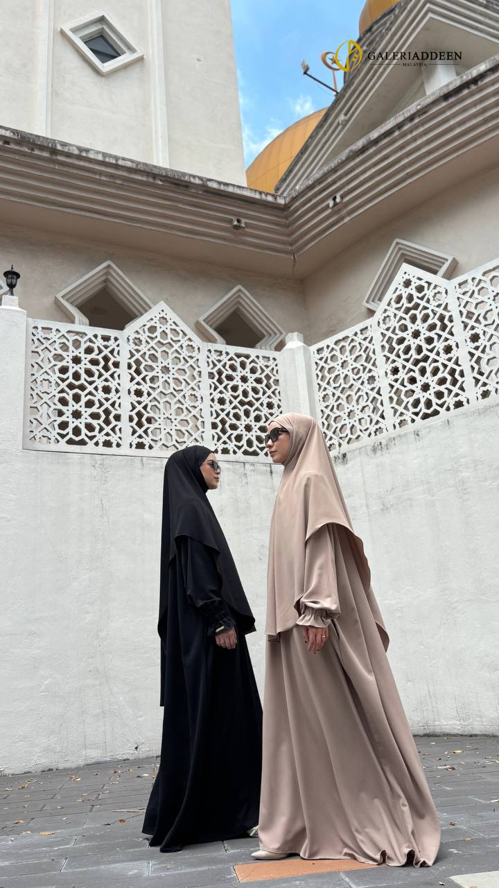 Issra Abaya in black brown issraabaya_galeriaddeen