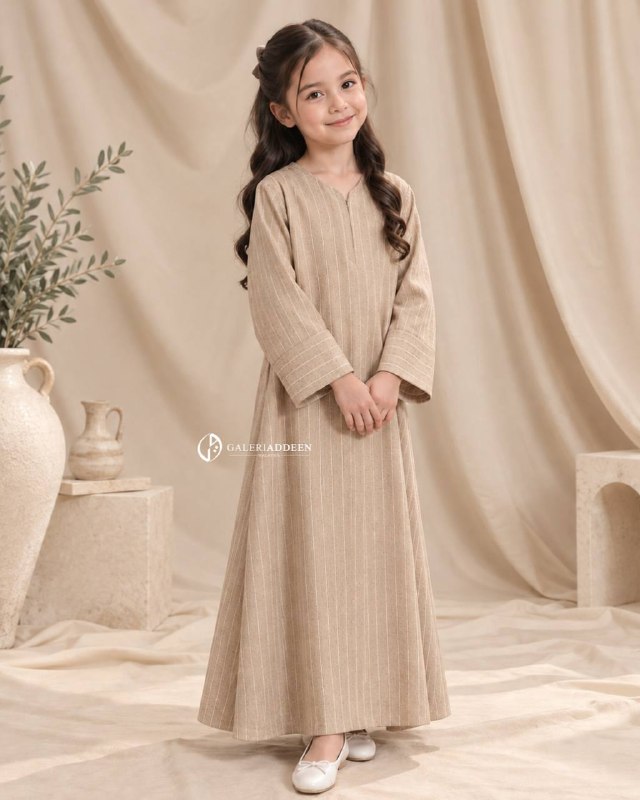 Abaya Salama Kids in Sand Beige abayasalamakids_bygaleriaddeen